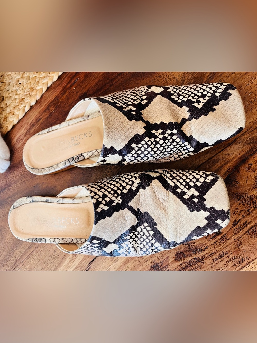 Bells & Becks Leather Reptile Slip Ons Lamb Leather Lined